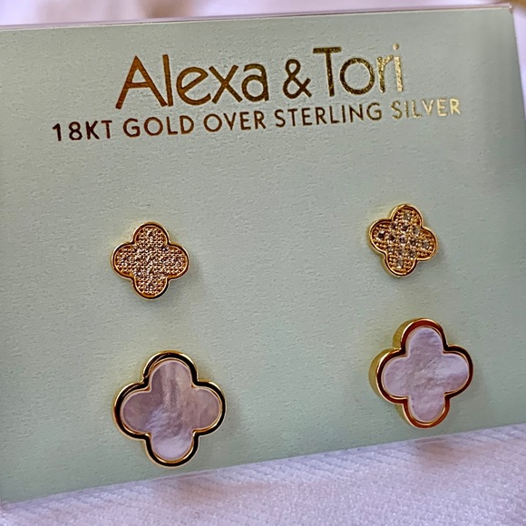 ❌SOLD❌ Alexa & Tori 18K Sterling Silver Earrings - Picture 12 of 12